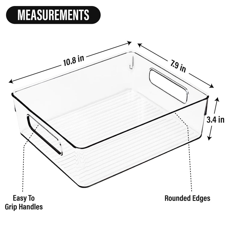 Clear Plastic Storage Bins (4 Count)