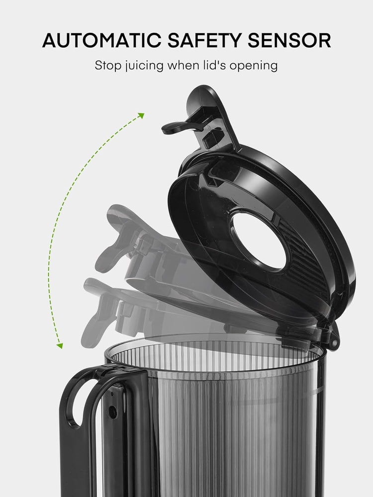 Juicer Machines, 5.4" Extra Large Feed Chute Fit Whole Fruits & Vegetables, Slow Masticating Cold Press Juicer Easy to Clean, 250W, High Juice Yield