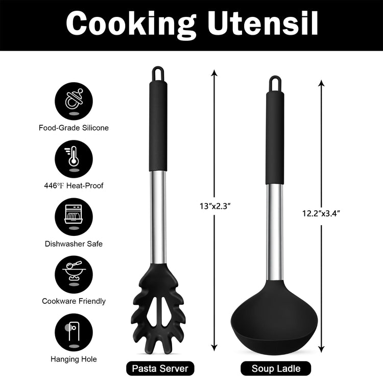 Silicone Pasta Fork and Ladle (2 Count)