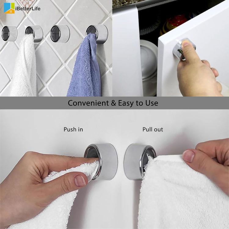 iBetterLife Adhesive Kitchen Towel Hooks (4 Count)