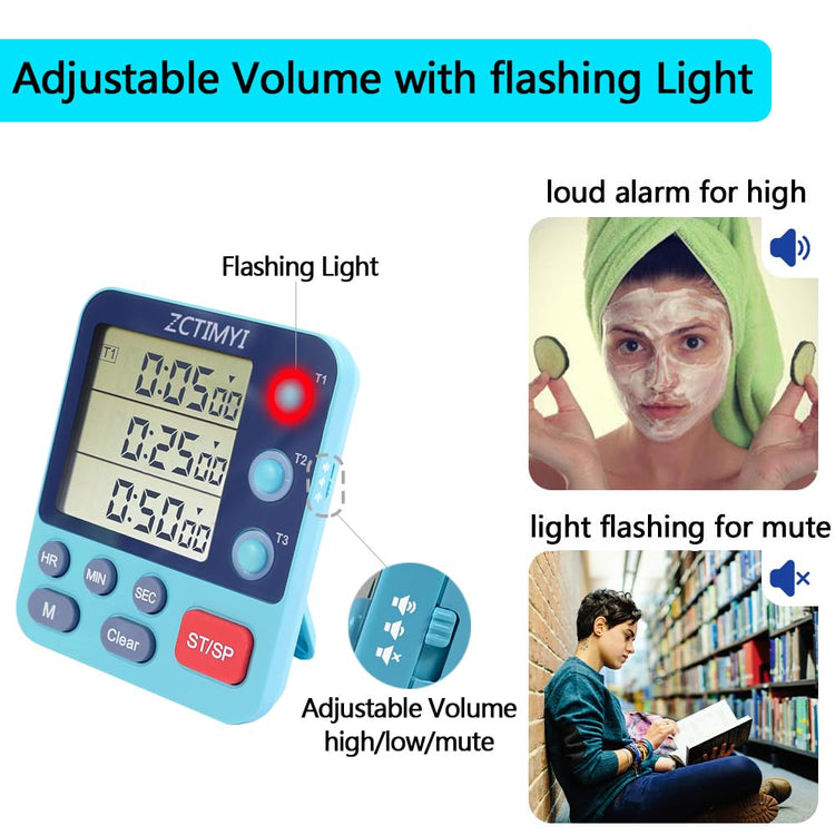 Dual Digital Timer for Kitchen Cooking