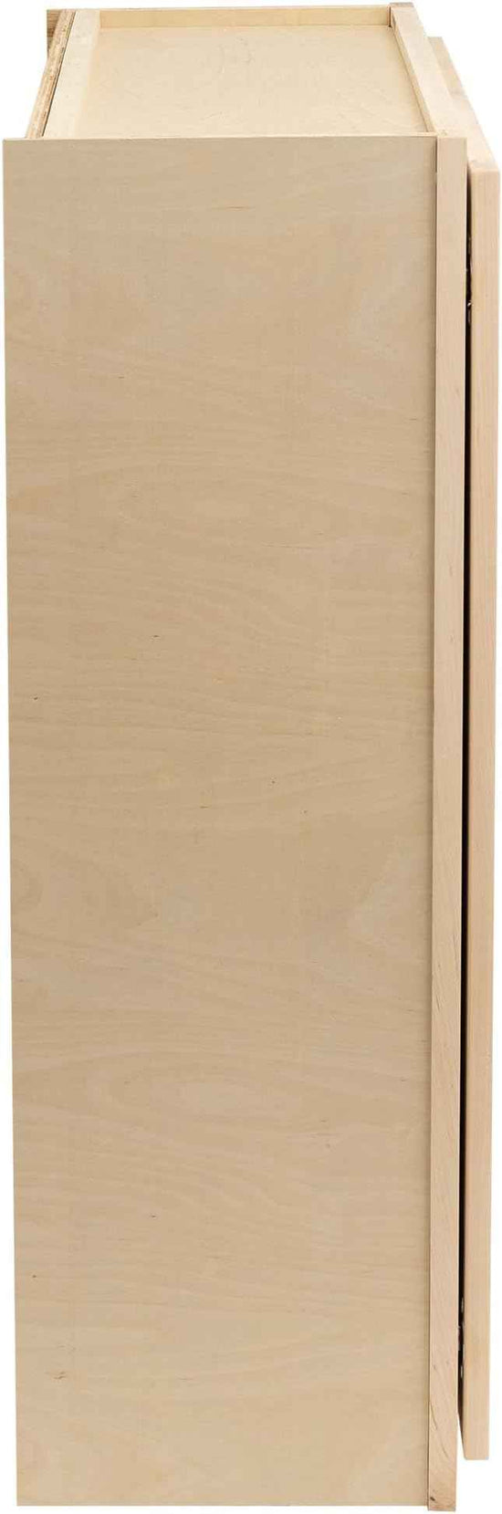 Quicklock RTA (Ready-to-Assemble) 42" Tall Wall Kitchen Cabinets - Shaker Style | 100% Hardwood | Made in America | Soft Close Hardware (12" D x 27" W x 42" H, Raw Maple)