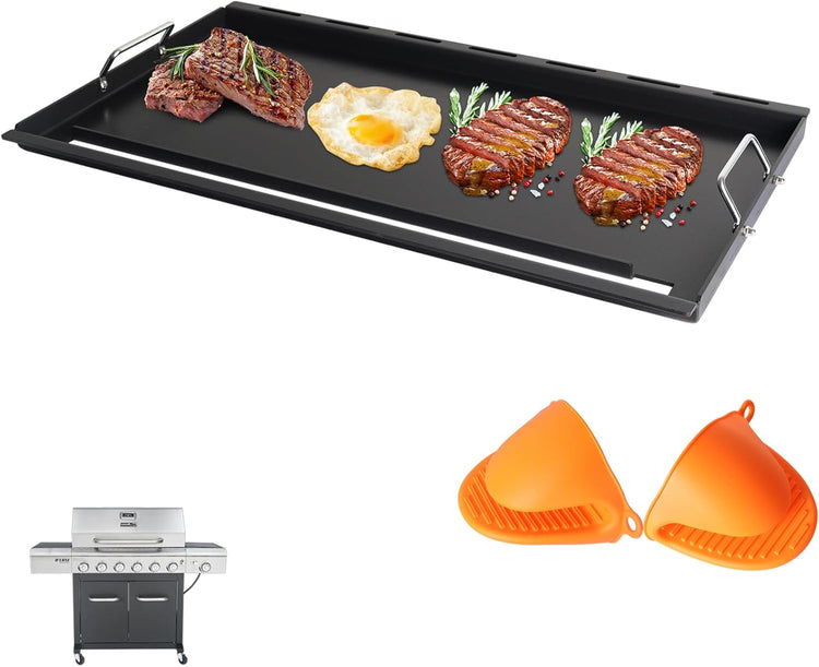 Full-Size Griddle Inserts for Nexgrill Home Depot 6 Burner 720-0896B 720-0896 720-0896C 720-0896E 720-0896CP Gas Grill Replacement Parts, Flat Top Griddle for Nexgrill 730-0898A 730-0898, Carbon Steel - Nestoria
