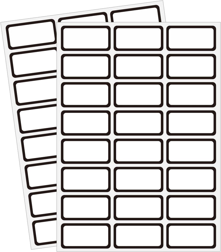 STARLIBOO Removable Labels, Blank Freezer Labels for Food Containers, 1x2 Inch Freezer Stickers, Freezer Labels to Write on/Waterproof Labels/Easy Peel Off (Black Border, 360 Labels)