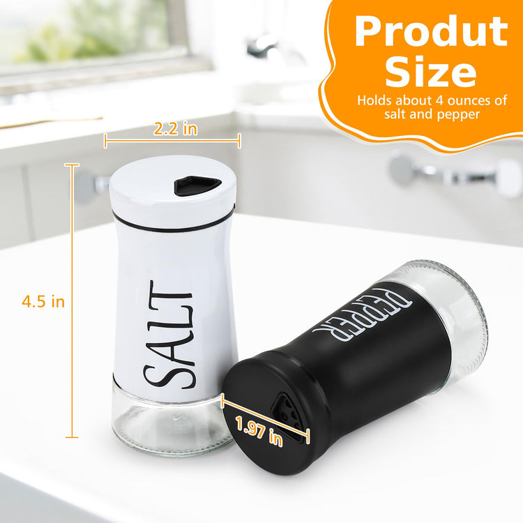 Salt and Pepper Shakers with Adjustable Pour Hole (2 Count)