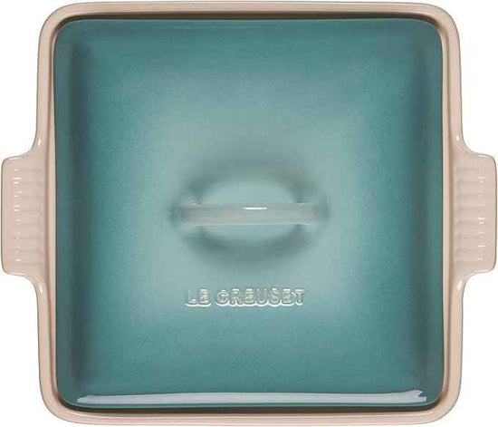 Le Creuset Stoneware Heritage Covered Square Casserole, 2.5qt. (9"), Sea Salt
