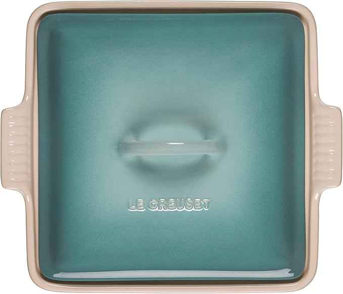 Le Creuset Stoneware Heritage Covered Square Casserole, 2.5qt. (9"), Sea Salt