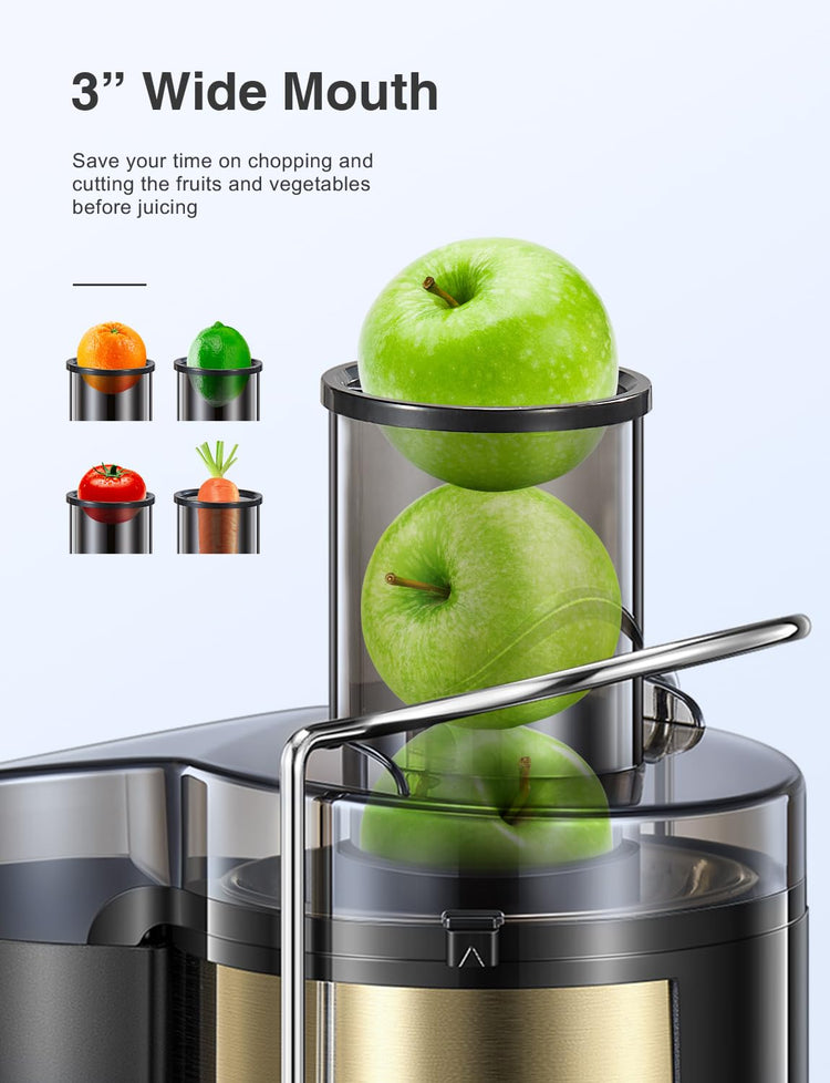 Juicer Machine 500W Centrifugal Juicer with Extra Wide Feed Chute