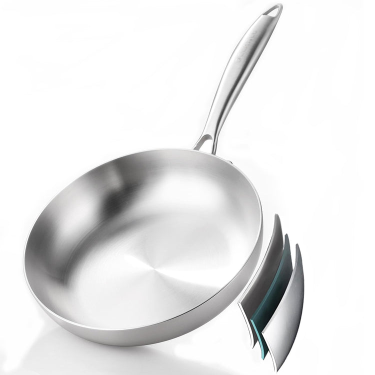 Tri Ply Stainless Steel Frying Pan 8" kitchen skillet