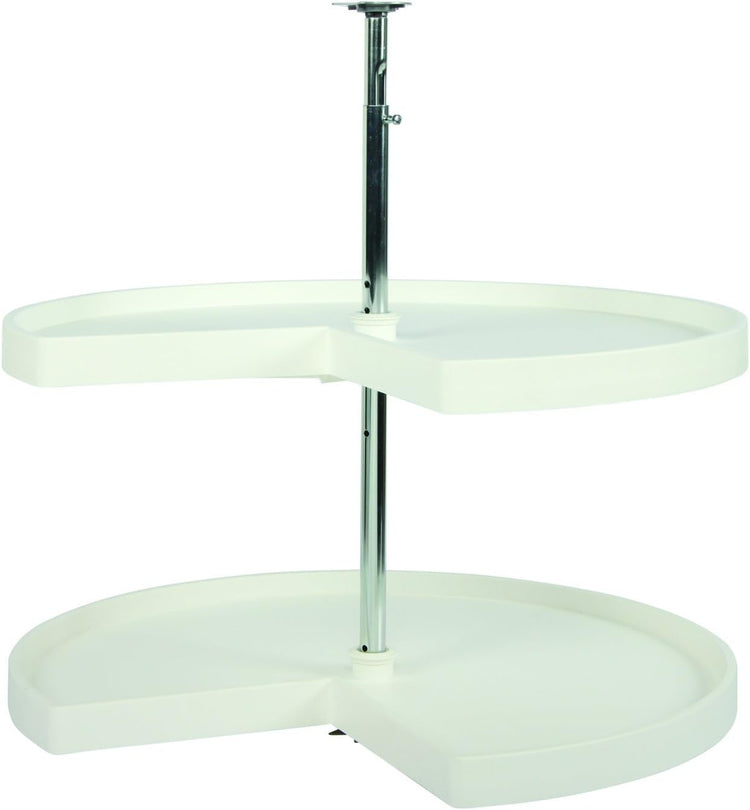 Knape & Vogt Corner Cabinet Lazy Susan, 2-Tier Lazy Susan for Cabinet, 28-Inch 360º Turntable for Kitchen Cabinets, White