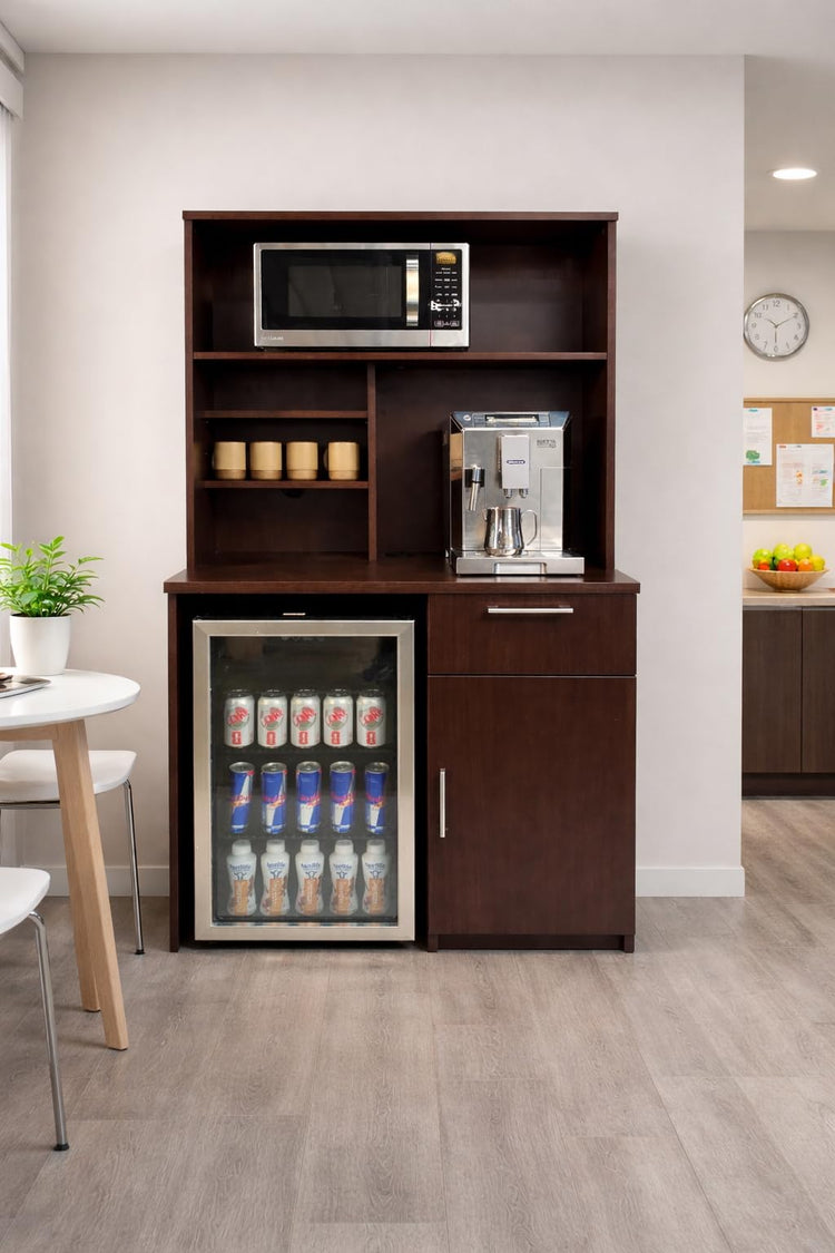 Compact Fridge and Microwave Space Hutch Cabinet