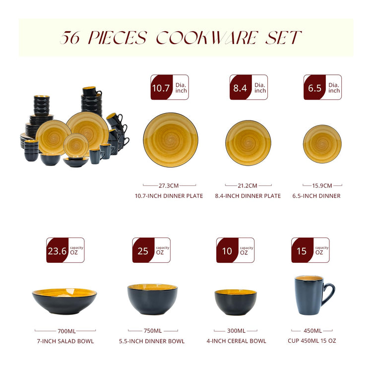 HomeVss Stoneware Sonoma Dinnerware Set