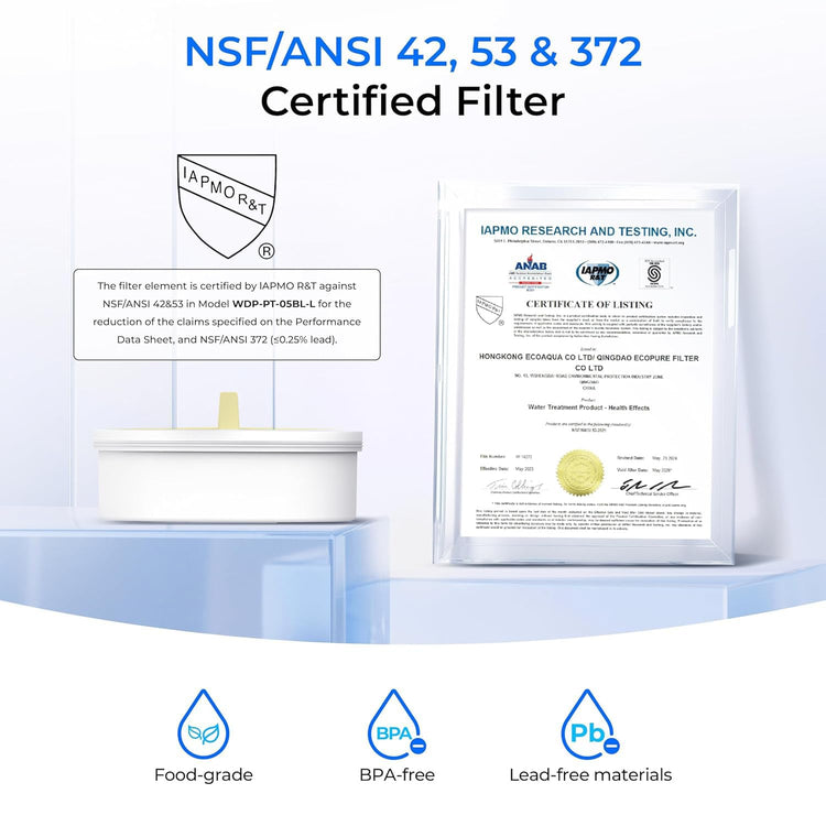 PT 72BL Glass Water Filter Pitcher
