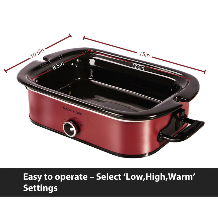 4 Quart Slow Cooker with Casserole Manual Warm Setting