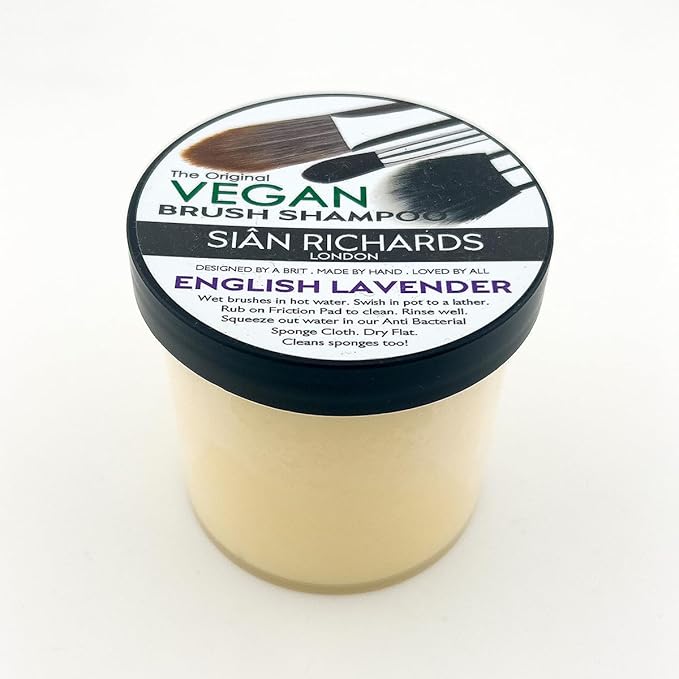 SIÂN RICHARDS London Vegan English Lavender Brush Shampoo – Solid Makeup Brush & Sponge Cleaner,Vegan Makeup Brush Cleanser, 6oz