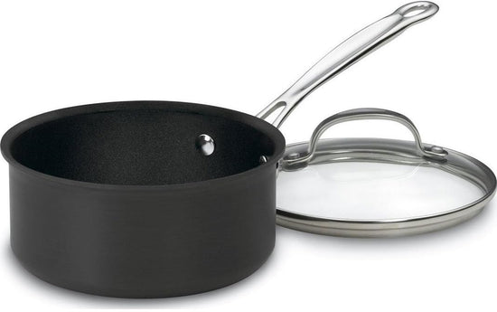 Cuisinart Chef's Classic Nonstick Hard-Anodized 1.5-Quart Saucepan with Lid, Black - Nestoria