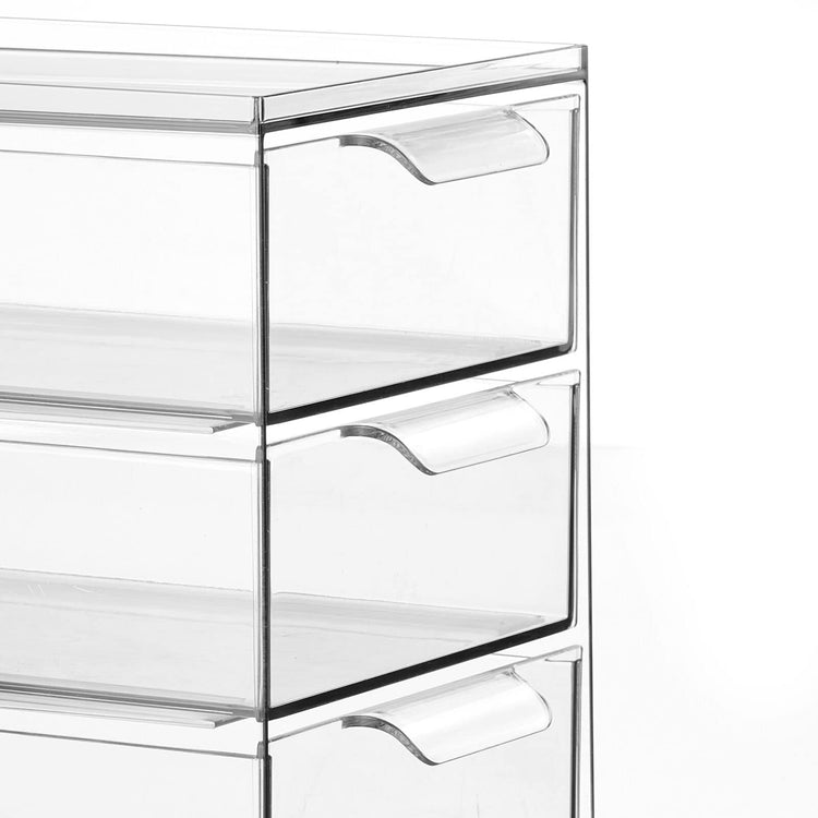 Plastic Stackable Organizer with 3 Drawers (4 Count)