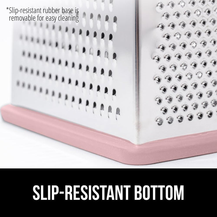 XL 4 Sided Stainless Steel Cheese Grater With Measurement Container
