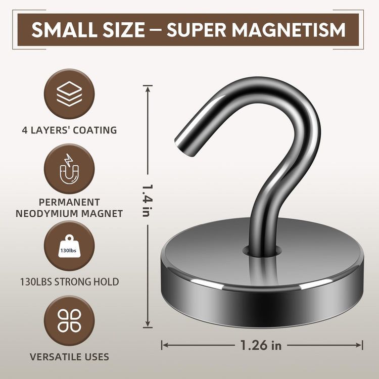 Magnetic Hooks Steel Tube Design for Cruise (10 Count)