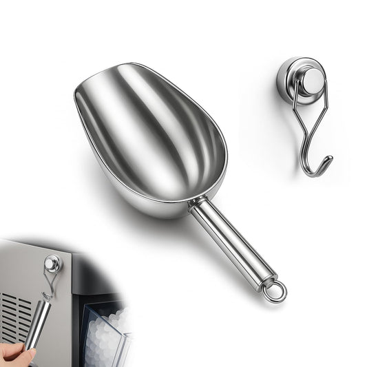 Stainless Steel Ice Scoop for Freezer with Magnetic Hook
