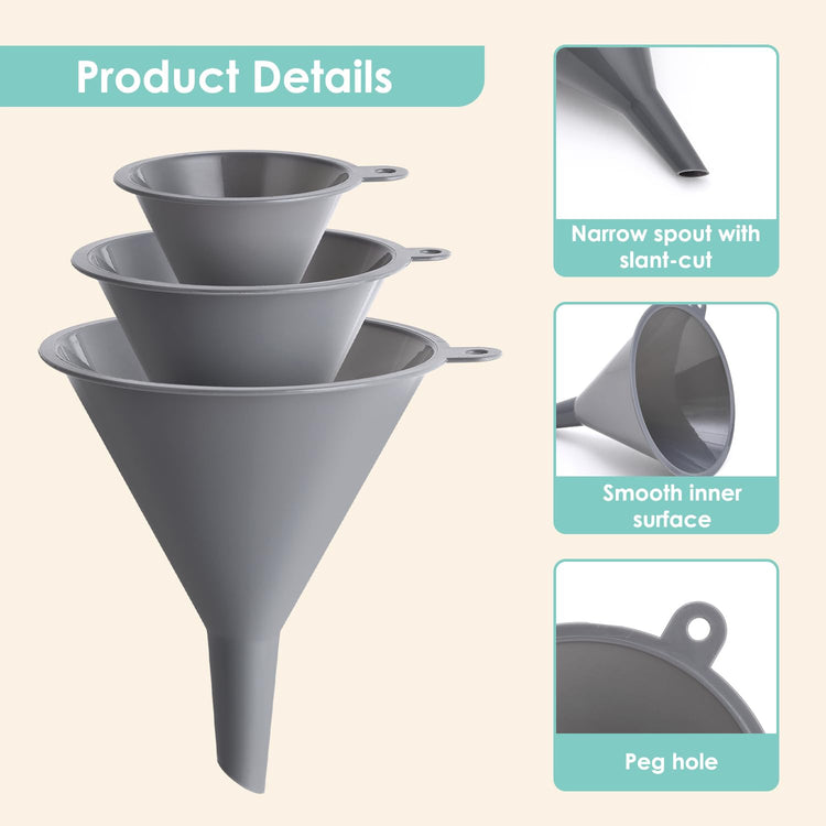 Plastic Kitchen Funnel Set of 3