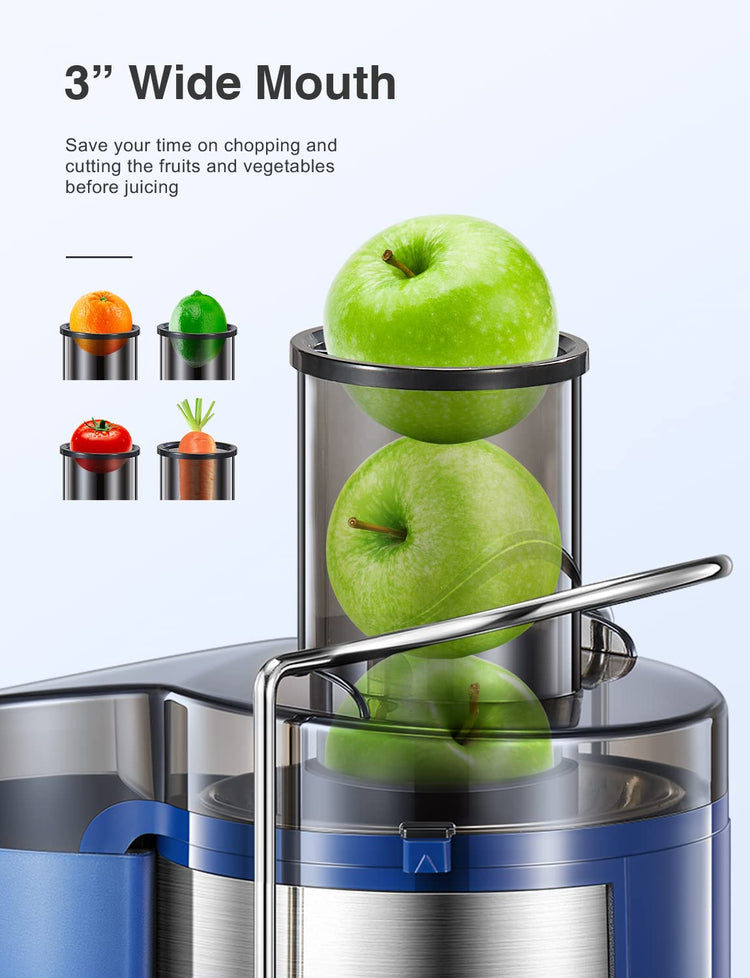 Juicer Machine 500W Centrifugal Juicer with Extra Wide Feed Chute