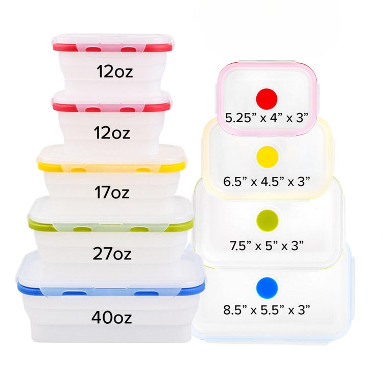 Collapsible Food Storage Containers with Lids (5 Count)