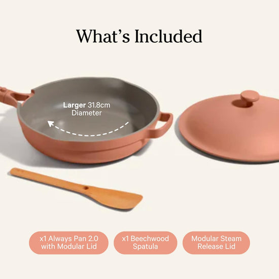 Our Place Large Always Pan 2.0-12.5” (4 Qt) Nonstick, Toxin-Free Ceramic Cookware | Patented 10-in-1 Aluminum Frying & Sauté Pan | Safe for Oven, Induction & All Cooktops up to 450°F | Spice - Nestoria