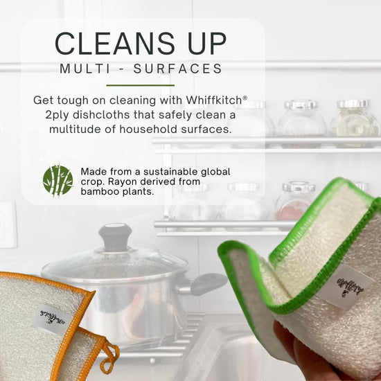 Whiffkitch Dishcloths & Towels for Kitchen, Drying, Durable, Absorbent Washcloths, Non-Scratch, Hygienic, Multi-Surface Cleaning, 6x7 Inches Multi Color, 6 Pack - Nestoria