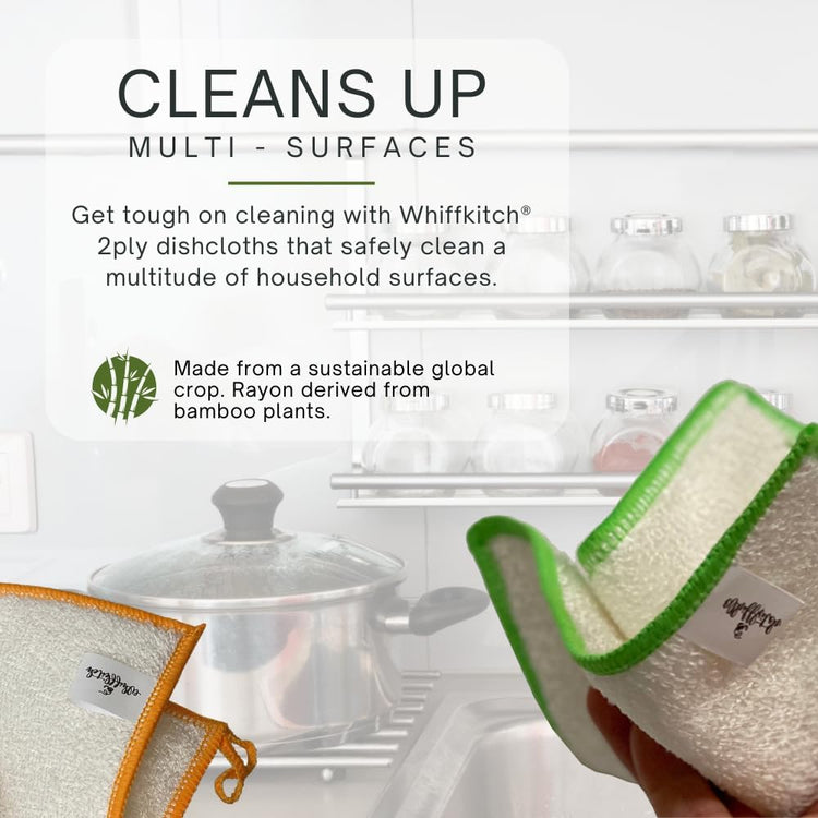 Whiffkitch Dishcloths & Towels for Kitchen, Drying, Durable, Absorbent Washcloths, Non-Scratch, Hygienic, Multi-Surface Cleaning, 6x7 Inches Multi Color, 6 Pack - Nestoria