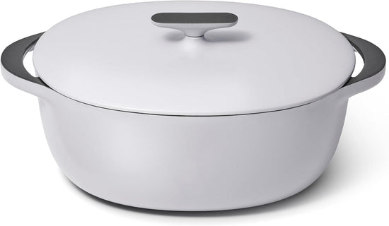 Caraway Enameled Cast Iron Dutch Oven - 8qt Dutch Oven With Lid - 3 Layer Enamel Coating - No Seasoning Required - Compatible With All Stovetops - Oven Safe - No Forever Chemicals - Gray - Nestoria
