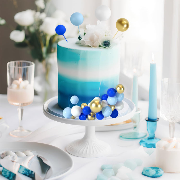 48 Pcs Balls Cake Topper Decorations Balloon Cupcake Toppers Foam Cake Topper Balls Cake Balls Decorations for Birthday Party Wedding Cake Decorating (48 Count)