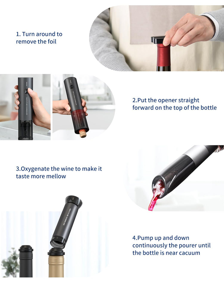 Rechargeable Electric Wine Opener Set 7
