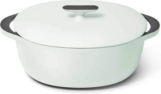 Caraway Enameled Cast Iron Dutch Oven - 8qt Dutch Oven With Lid - 3 Layer Enamel Coating - No Seasoning Required - Compatible With All Stovetops - Oven Safe - No Forever Chemicals - Light Mist - Nestoria