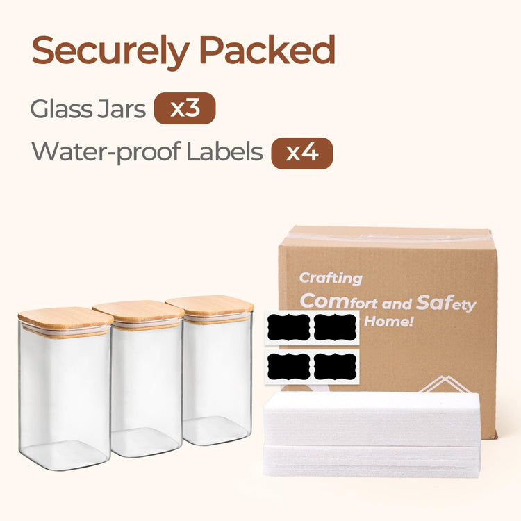 Glass Storage Containers wtih Lids 1.4 Qt (3 Count)