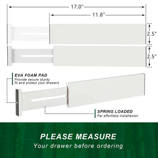 4 Pack Bamboo Drawer Dividers 2.6" High (4 Count)