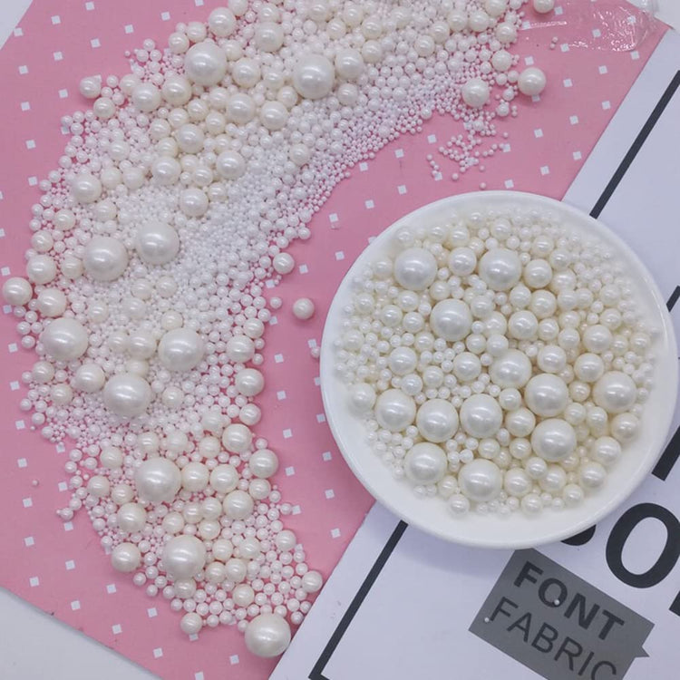 Edible White Sugar Pearls Candy Sprinkles 120G (4.23 Ounce)
