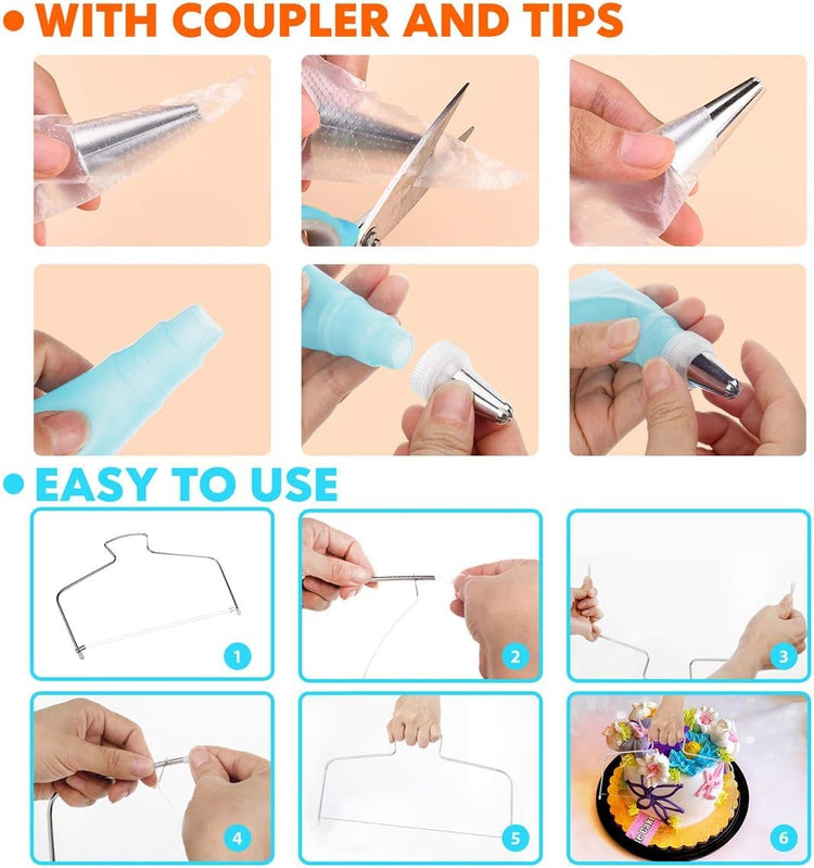 207 Pcs Cake Decorating supplies Kit for Beginners Cake Turntable