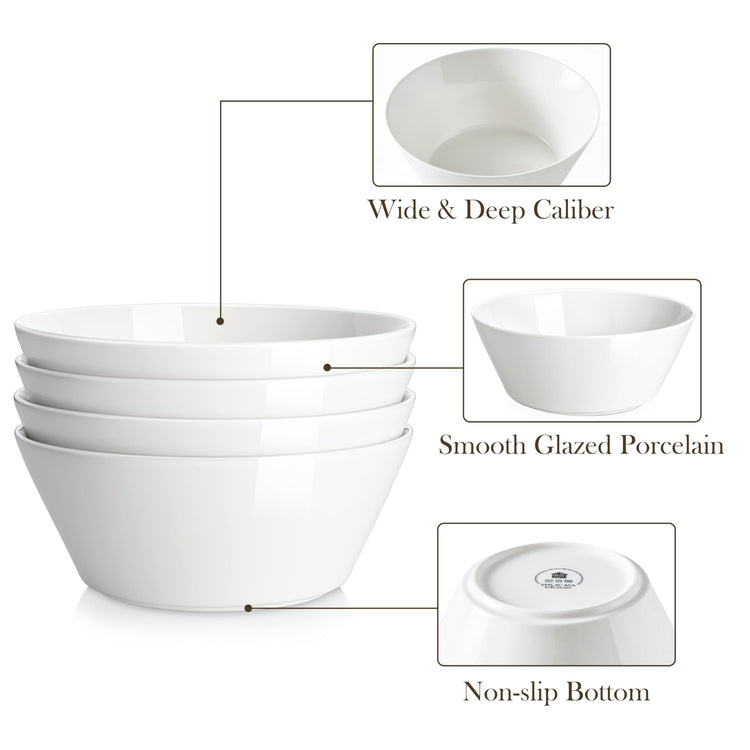 60 OZ Large Salad Soup Bowls Set of 4 (4 Count)
