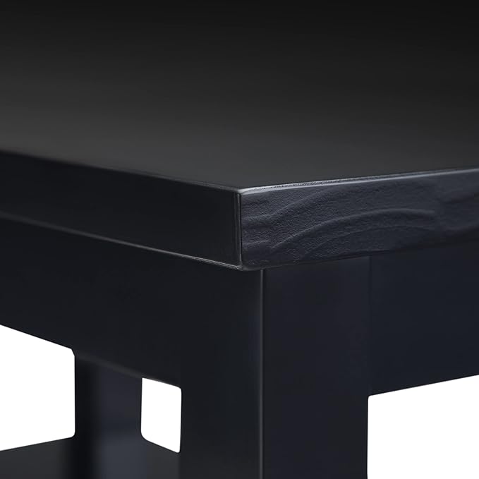 SIMPLIHOME Warm Shaker End Table - 14 inch Wide Solid Wood Narrow Side Table in Black, Transitional Accent Table for Living Room or Bedroom with Drawer, Open Shelf and Square Tapered Legs