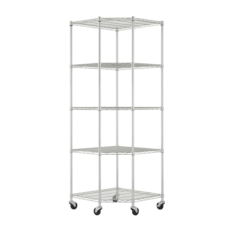 5 Tier Adjustable Wire Shelving with Wheels