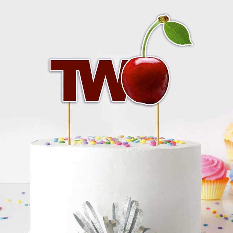 Cherry Two Cake Topper