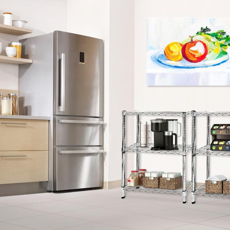 Shelving Inc. 8" d x 42" w Chrome Wire Shelving with 3 Tier Shelves