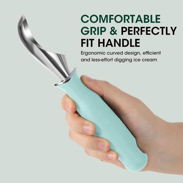 Premium Heavy Duty Ice Cream Scoop with Ergonomic Grip Handle