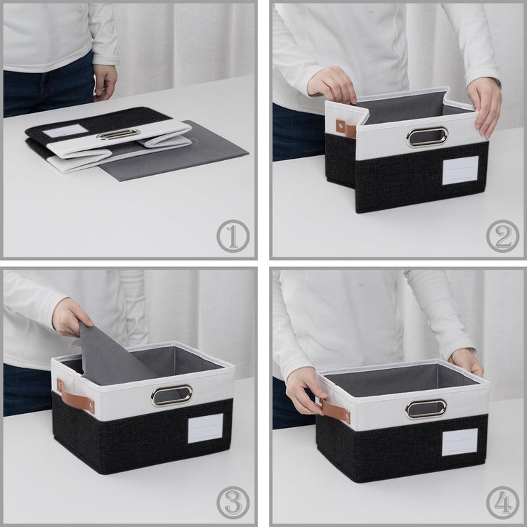 Foldable Storage Bins with Handles [3 (3 Count)