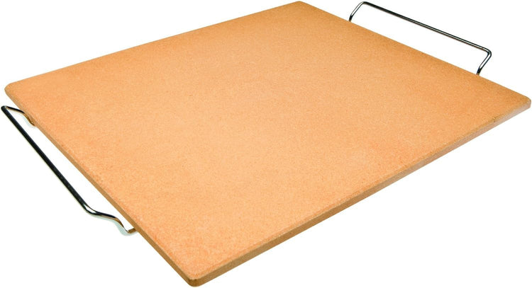 16 x 14 Inch Heavy Duty Rectangular Ceramic Pizza Stone for Oven and Grill with Stainless Steel Base