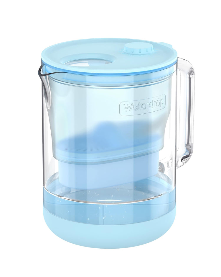 PT-72B-A Glass Alkaline Water Filter Pitcher, 7-Cup, Blue