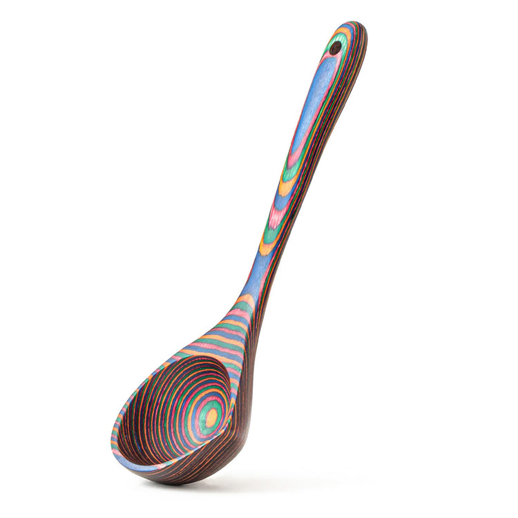 Pakkawood Rainbow Deep Soup Ladle with Spout