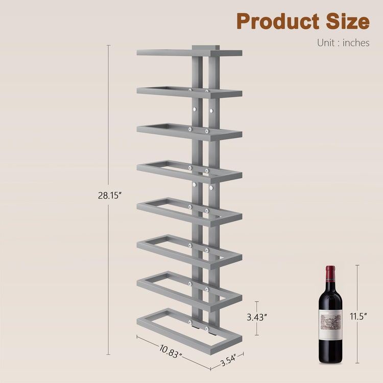 8 Tier Wall Mount Wine Rack (8 Count)