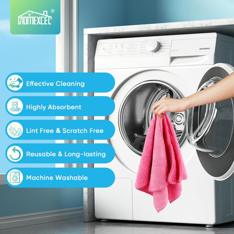 Pink Microfiber Cleaning Cloth (12 Count)